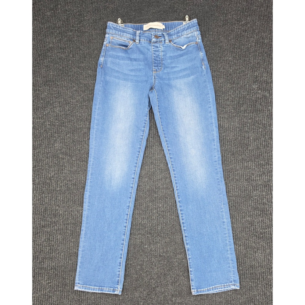 Soft Surroundings XS Blue Straight Leg Jeans High Rise Stretch Denim 2EQ76